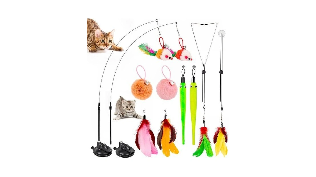 Hosfroll Cat Toys, 2 Pack 3 In 1 Interactive Cat