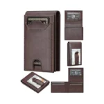 Furid Leather Slim Wallet For Men Minimalist: Magnetic Closure Bifold