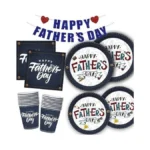 101pcs Fatherβs Day Paper Plates And Napkins(jeans Style,serves 25),father's Day