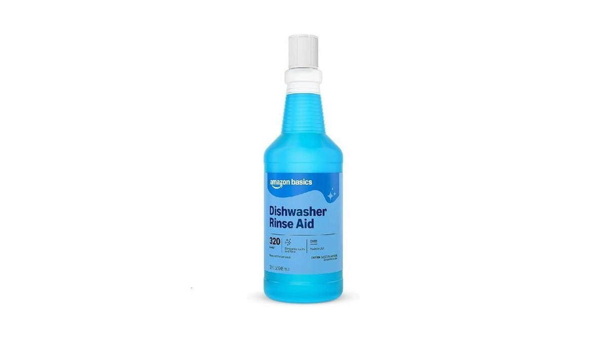 Amazon Basics Dishwasher Rinse Aid Liquid, Prevents Spots, Enhances Drying,