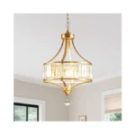 Wndtu Crystal Gold Crystal Chandelier Modern Pendant Light Antique Hanging