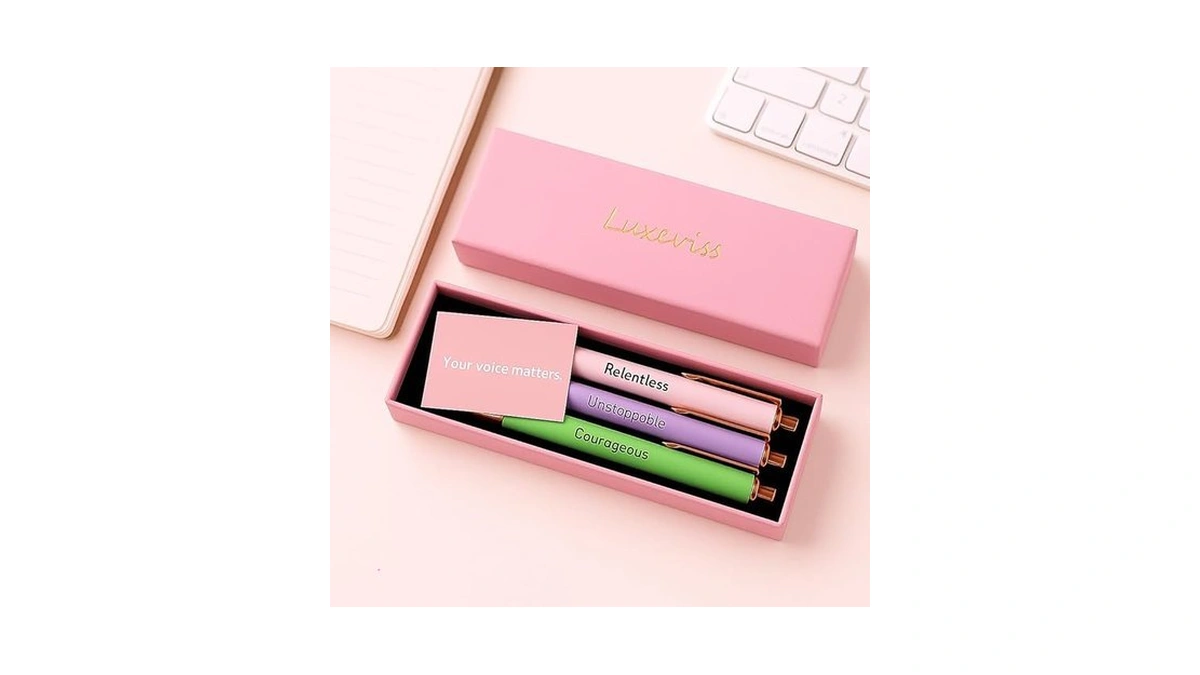 Luxeviss 3 Pcs Inspirational Pens Quotes Ballpoint Pen With Stylus