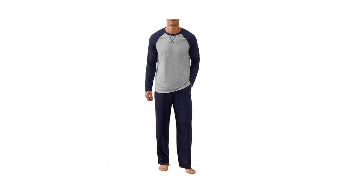 Nitagut Men's Pajama Set Long Sleeve Sleepwear 2 Piece Loungewear