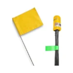 Yellow Marking Flags 100 Pack - 4x5x30 Inch Yellow Flags