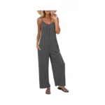 Lilbetter Women's Jumpsuits Summer Casual Sleeveless Rompers Loose Wide Leg