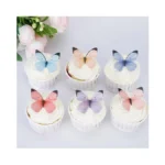 50pcs Edible Butterflies For Cake Decorating Small Pastel Colorful Butterfly