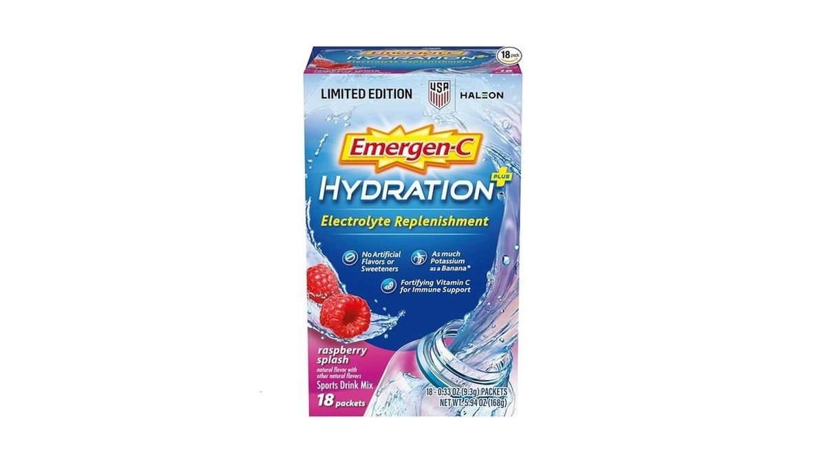 Emergen-c Hydration+ Sports Electrolyte Replacement Sports Drink Mix Powder With