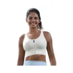 Cordaw Front Zipper Racerback Sports Bra For Women, High Impact
