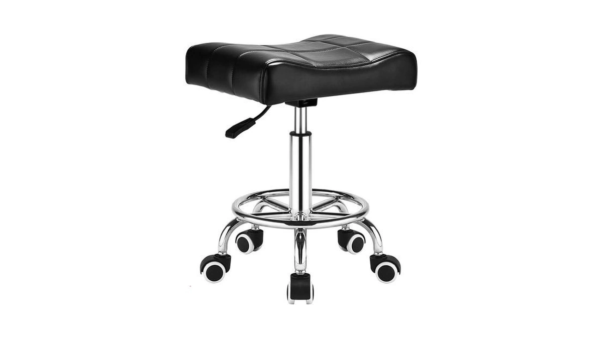 Mineloff Square Salon Rolling Stool - 300lbs Weight Capacity๏ผadjustable Swivel