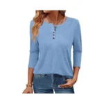 Gkbk 3/4 Sleeve Womens Tops Fall Clothes Henley Casual Spring