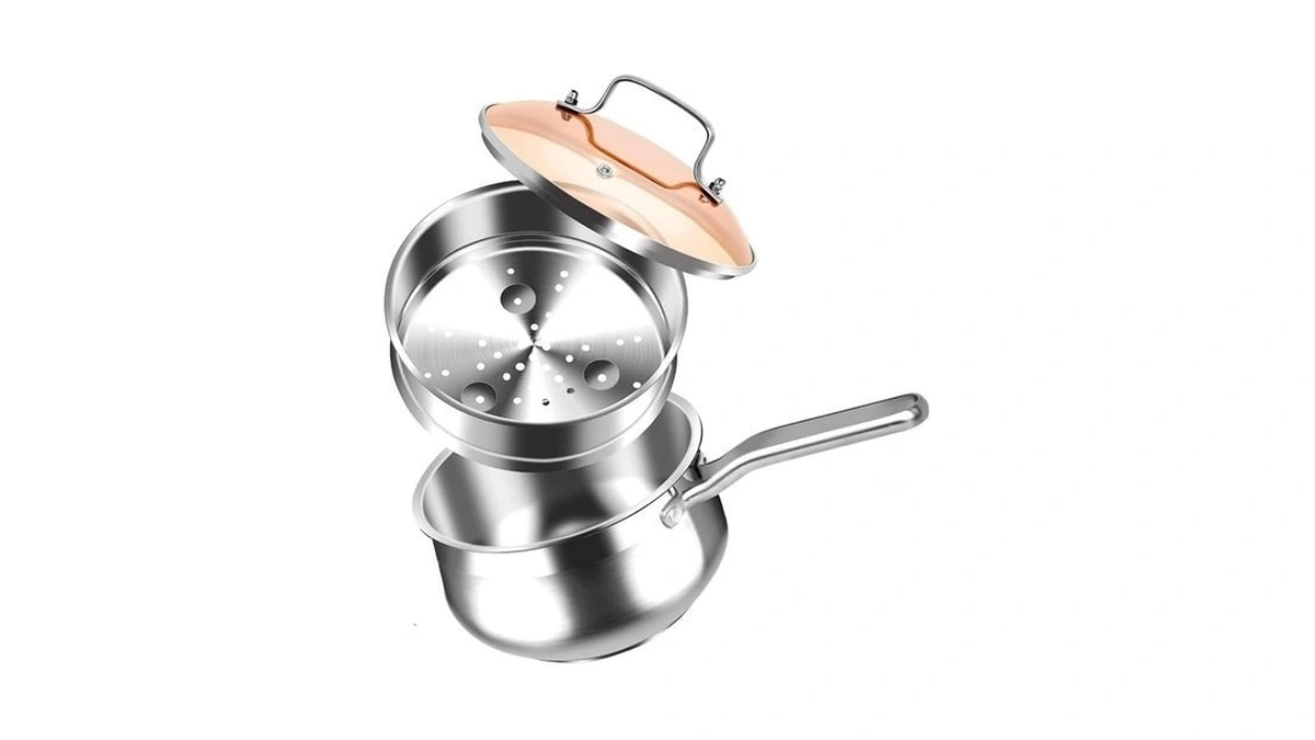 Wangyuanji 2.5 Quart Stainless Steel Saucepan With Steamer Basket -