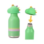 Dloccold Insulated Stainless Steel Water Bottle With Detachable Soft Dinosaur