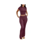 Anrabess Lounge Sets For Women 2 Piece Foldover Yoga Flare