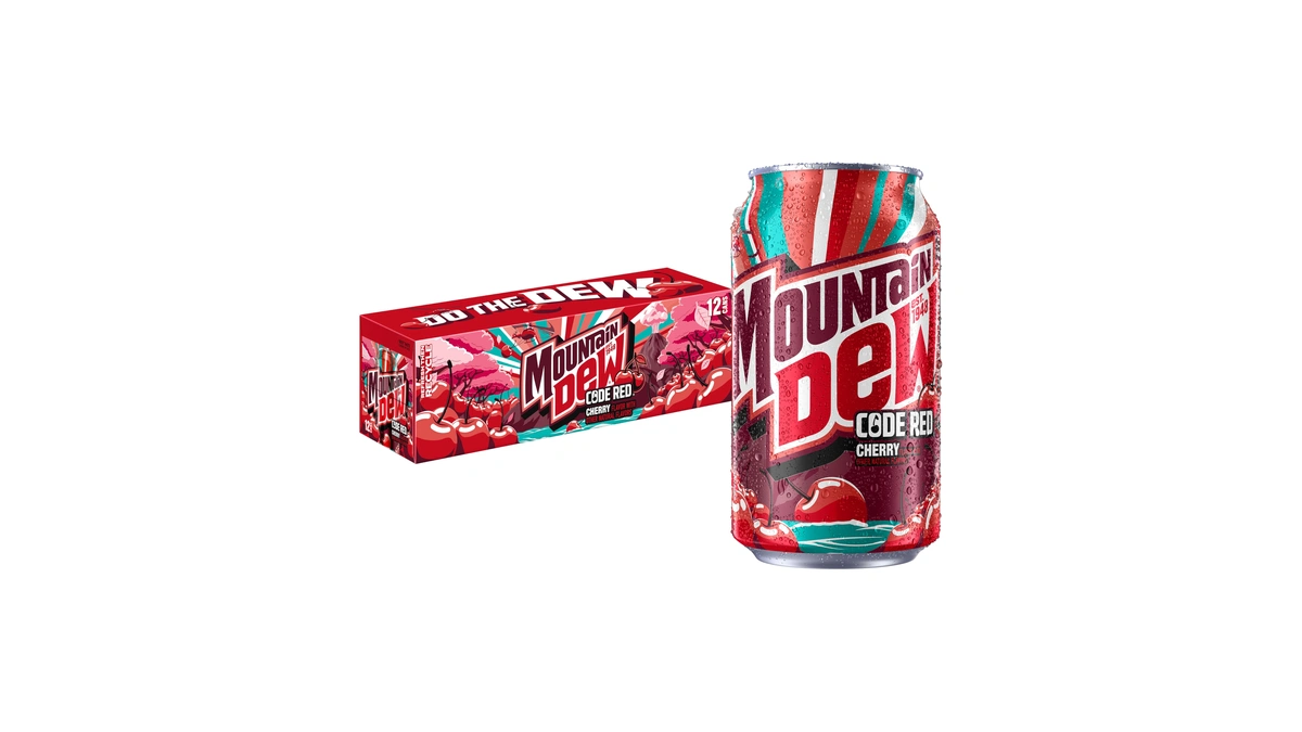 Mountain Dew Code Red Cherry, 12 Fl Oz Cans, 12