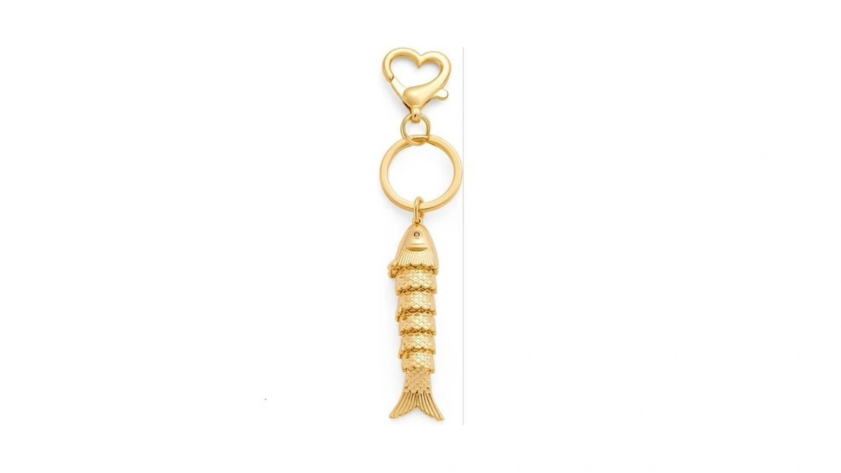 Mijeniti Gold Fish Keychain For Women Bag Charm For Handbags