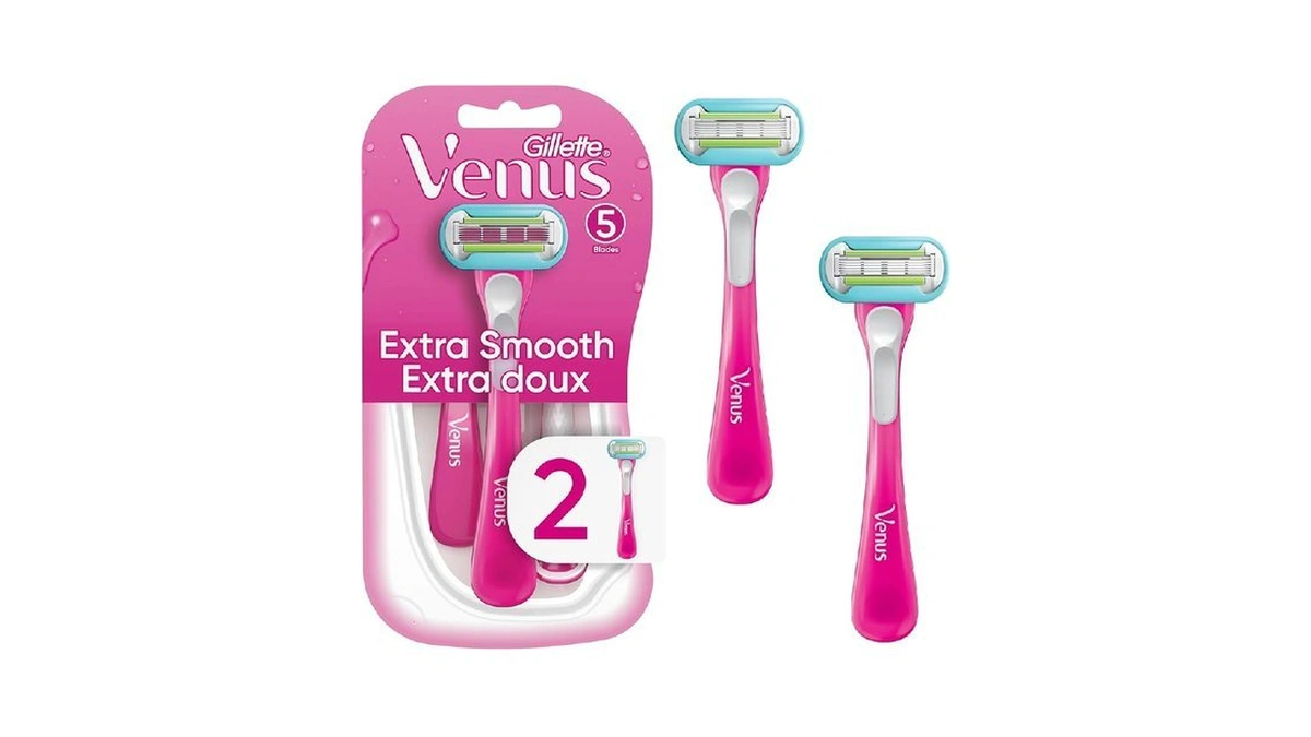 Gillette Venus Extra Smooth Green Disposable Women's Razors, 2 Count