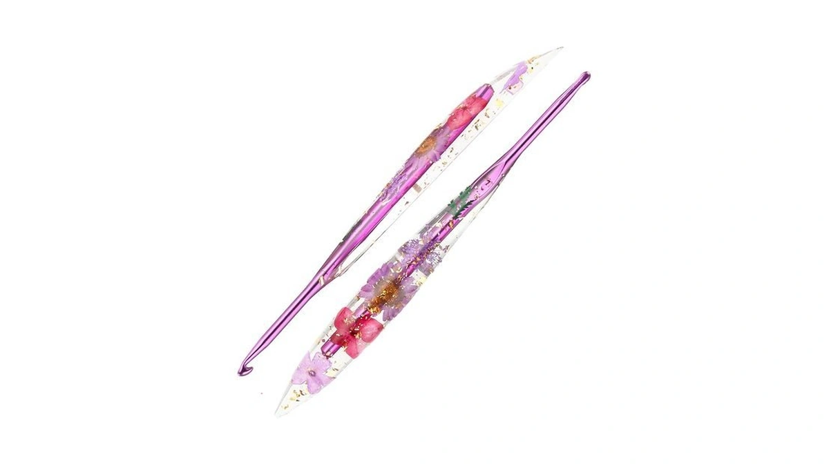 4.5mm Crochet Hooks,ergonomic Crochet Hook With Floral Resin Grips,stylish And
