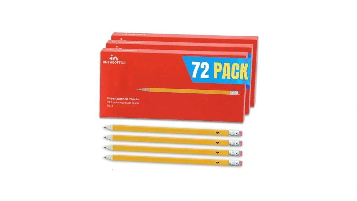 1intheoffice Pre Sharpened Pencils #2, Pencils With Eraser, 2 Hb,