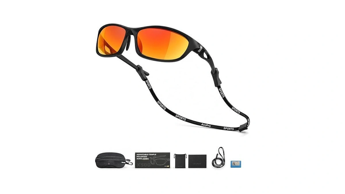 Arcpro Polarized Sports Sunglasses For Men, Tr90 Lightweight Fishing Cycling