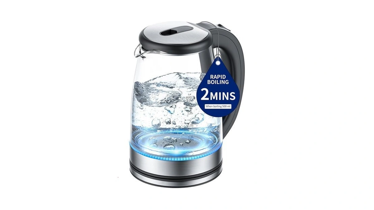 Electric Kettle Glass 2l, 1500w Fast Boiling Hot Water Boiler