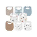 Baby Muslin Bibs 8 Pack, Drooling And Teething Bibs For