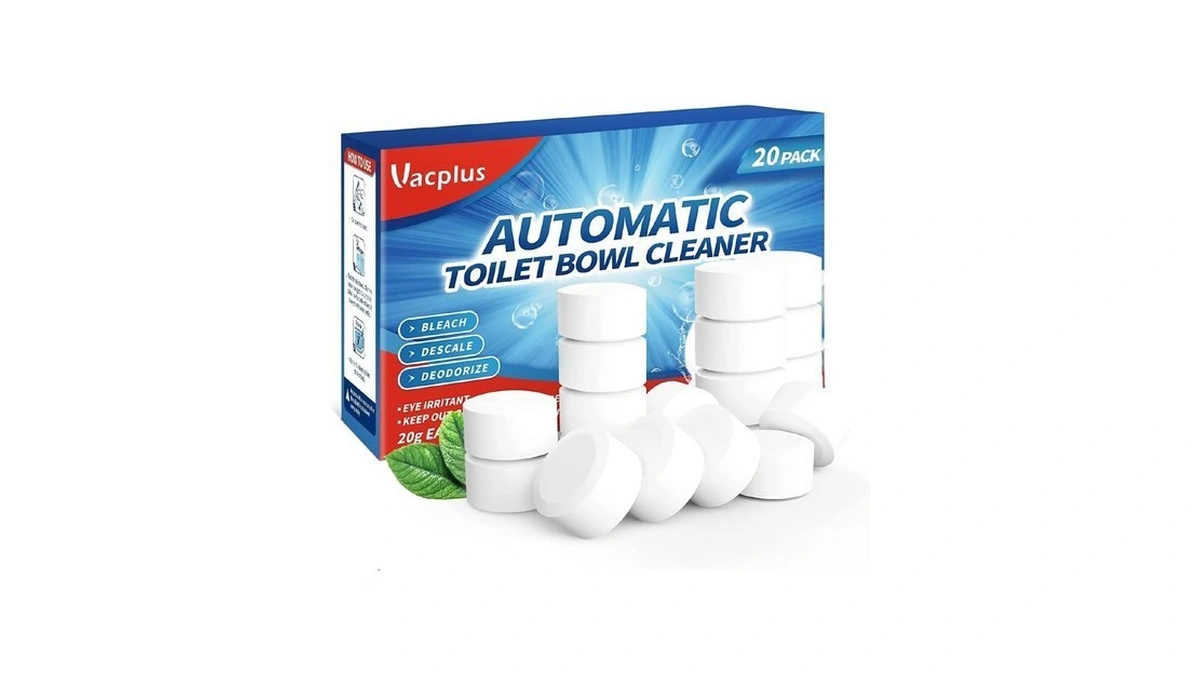 Vacplus Toilet Bowl Cleaner Tablets 20 Pack, Automatic Cleaners With