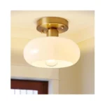 Semi Flush Mount Ceiling Light, Mid Century Modern Gold Light