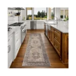 Decomall Runner Rug For Hallway Kitchen, Washable Long Rugs Brown,