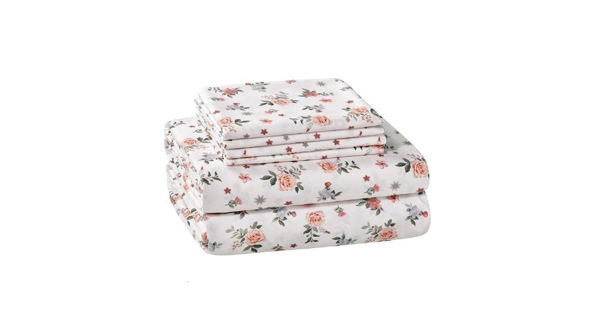 Bysure King Sheet Set 6 Pieces (orange Roses Floral), Cottage