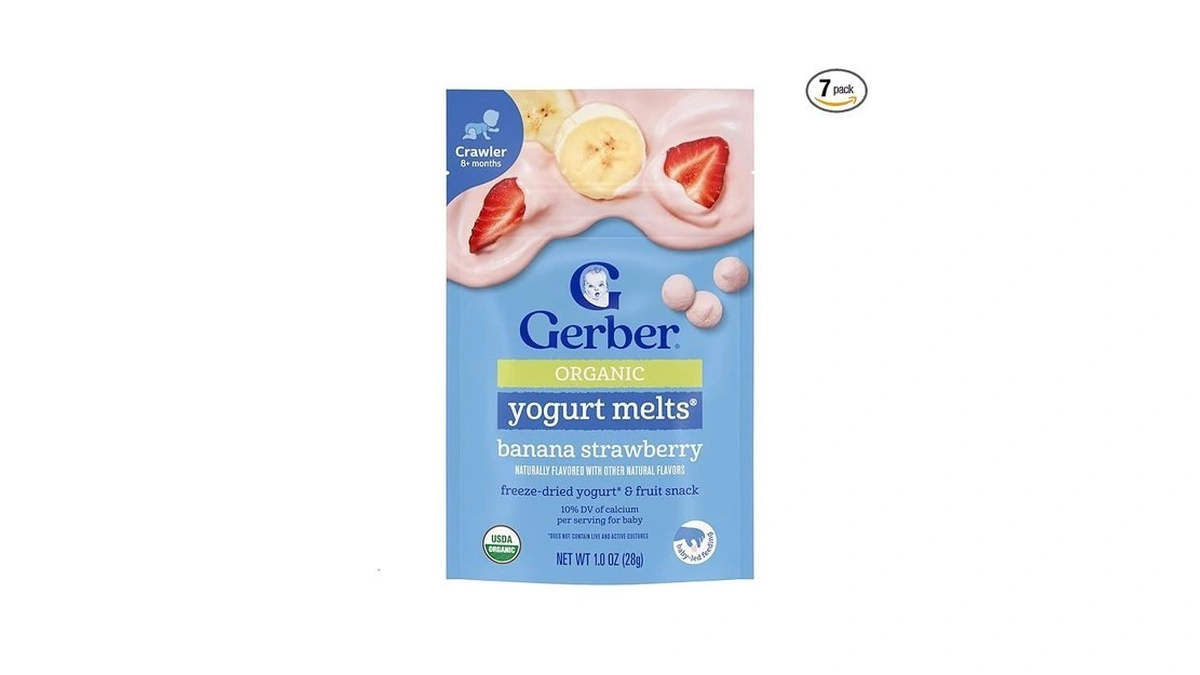 Gerber Baby Snacks Organic Yogurt Melts, Banana & Strawberry, 1