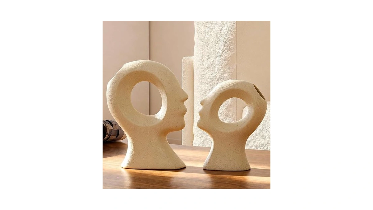 Couple Decorative Statues Set - Boho Style Modern Abstract Sculptures