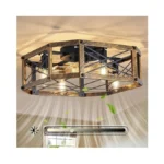 Linher 21'' Flush-mount Ceiling Fan With Dimmable-light And Memory Remote,