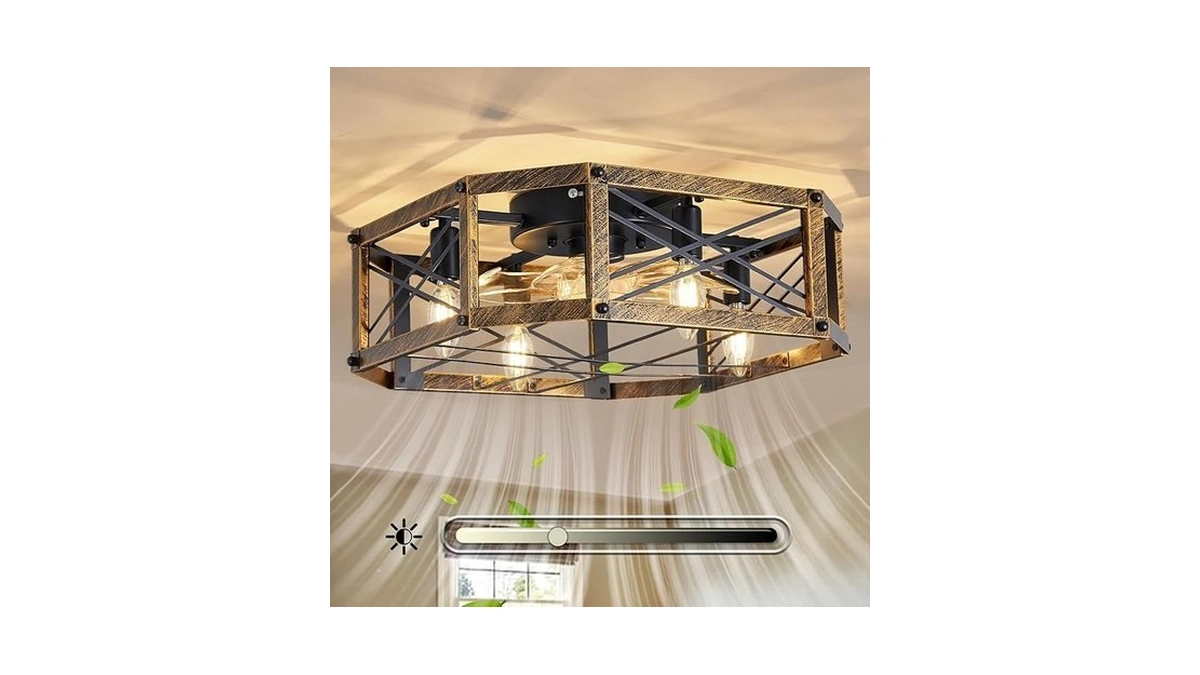 Linher 21'' Flush-mount Ceiling Fan With Dimmable-light And Memory Remote,