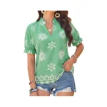 Grace Karin Womens Boho Tops Summer Spring Cotton Floral Blouses
