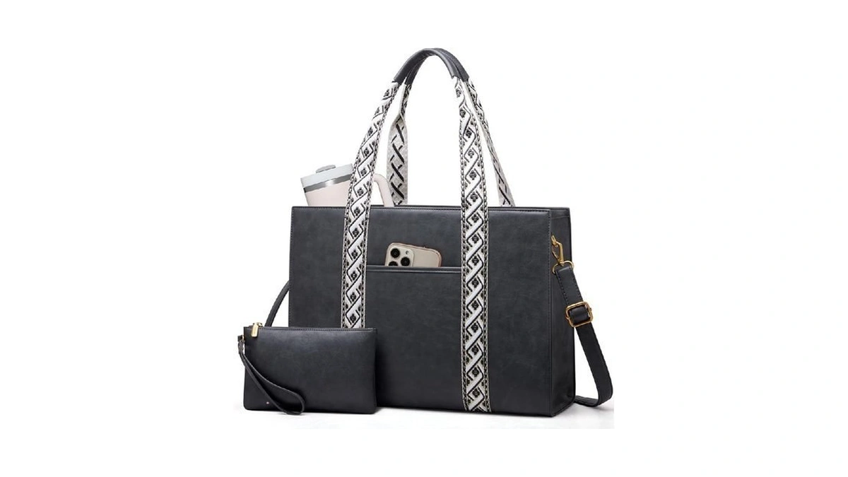 Lovevook Laptop Tote Bag For Women,15.6 Inch Vintage Work Bag,waterproof