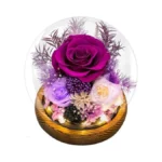 Preserved Flowers For Mom - Preserved Purple Roses In Glass