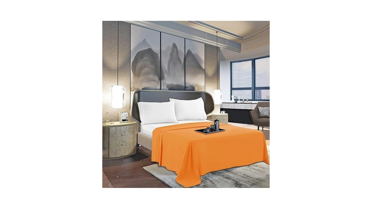 Mocassi California King Flat Sheet - Hotel Luxury 1800 Premier