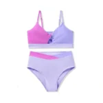 Bkixhv Girls Swimsuit Bathing Suit Color Block Twist Bikini Set