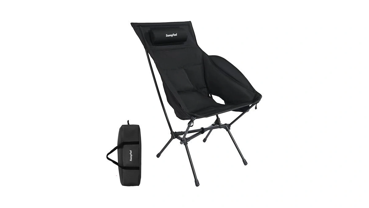 Sunnyfeel Oversized Peded Camping Chair, Lightweight Folding Backpacking Chair With