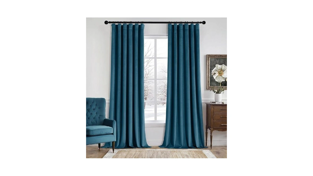 Miulee Velvet Curtains 90 Inches Long 2 Panels Set For