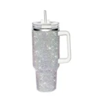 Hwisdmig 40oz Tumbler With Handle-glitter Rhinestones Tumbler Bling Cups Stainless