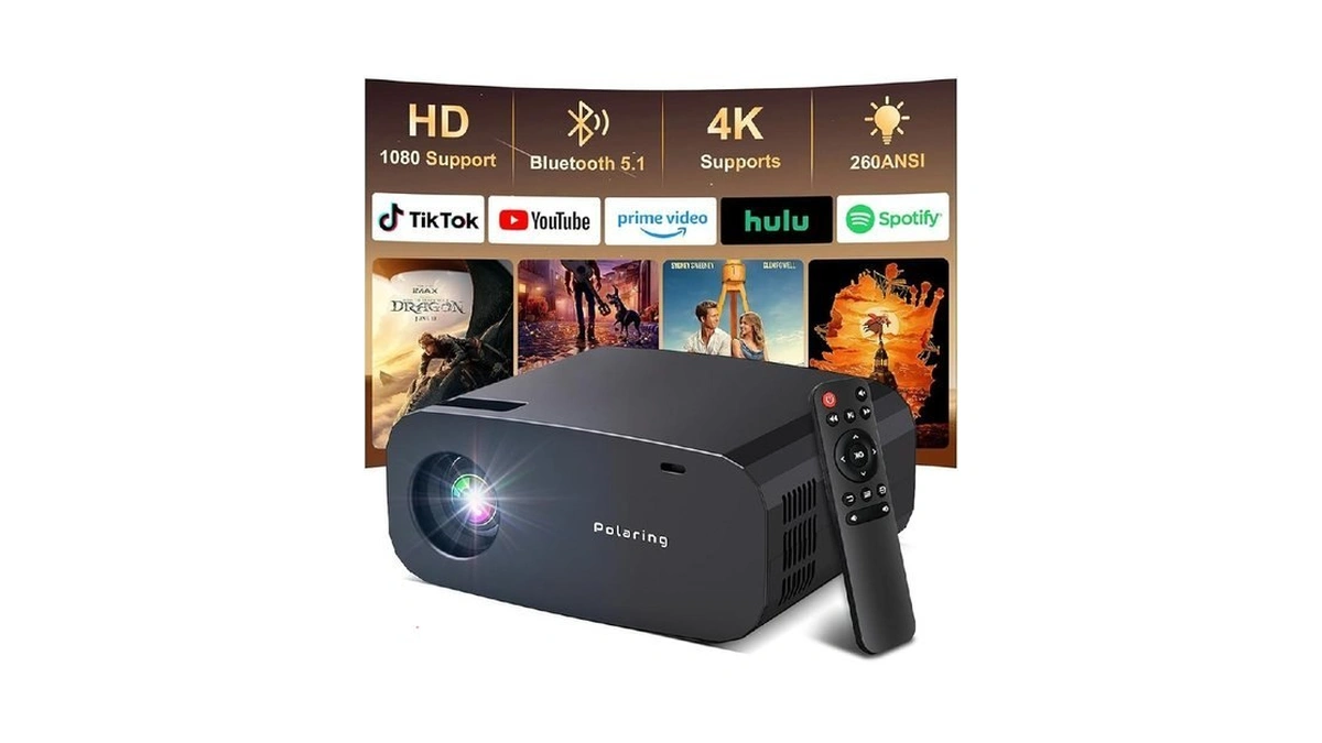 Mini Projector With Wifi And Bluetooth,4k 1080p Support Portable Projector,built-in