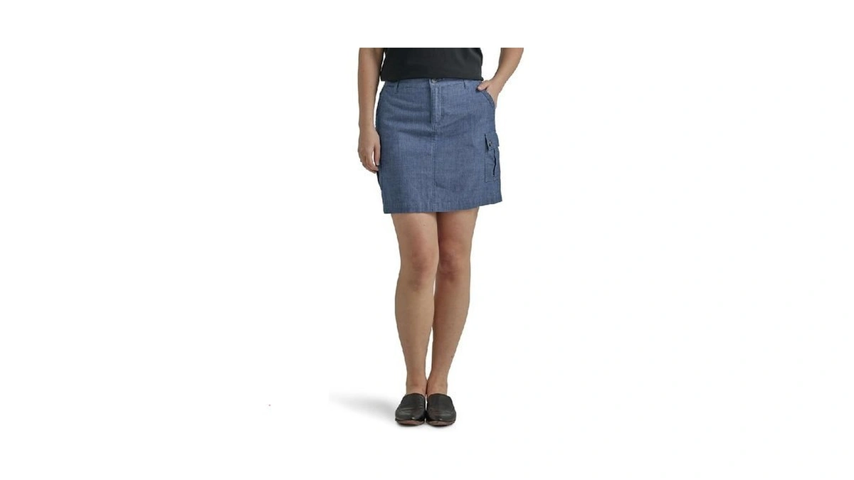 Lee Women's Ultra Lux Comfort With Flex-to-go Cargo Skort Chambray