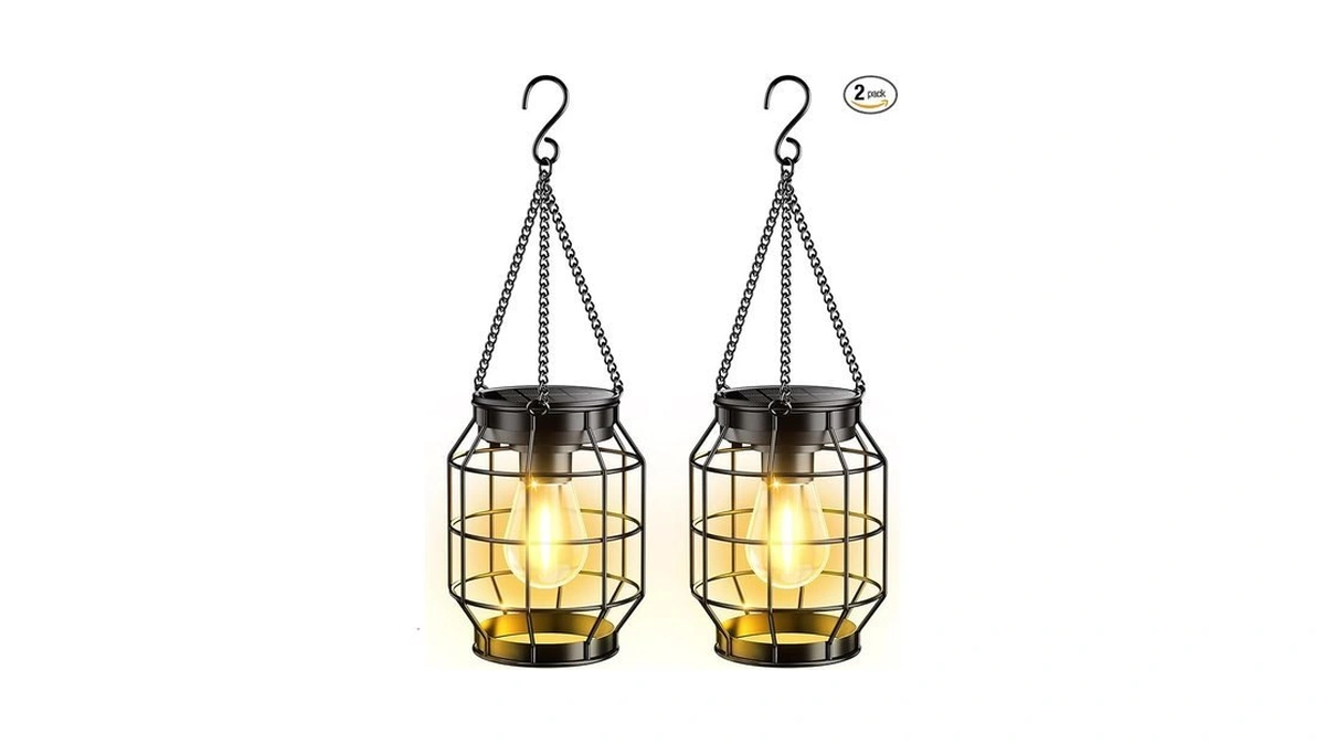 Kooper Solar Lanterns Outdoor Waterproof, Upgraded Metal Hanging Solar Lights