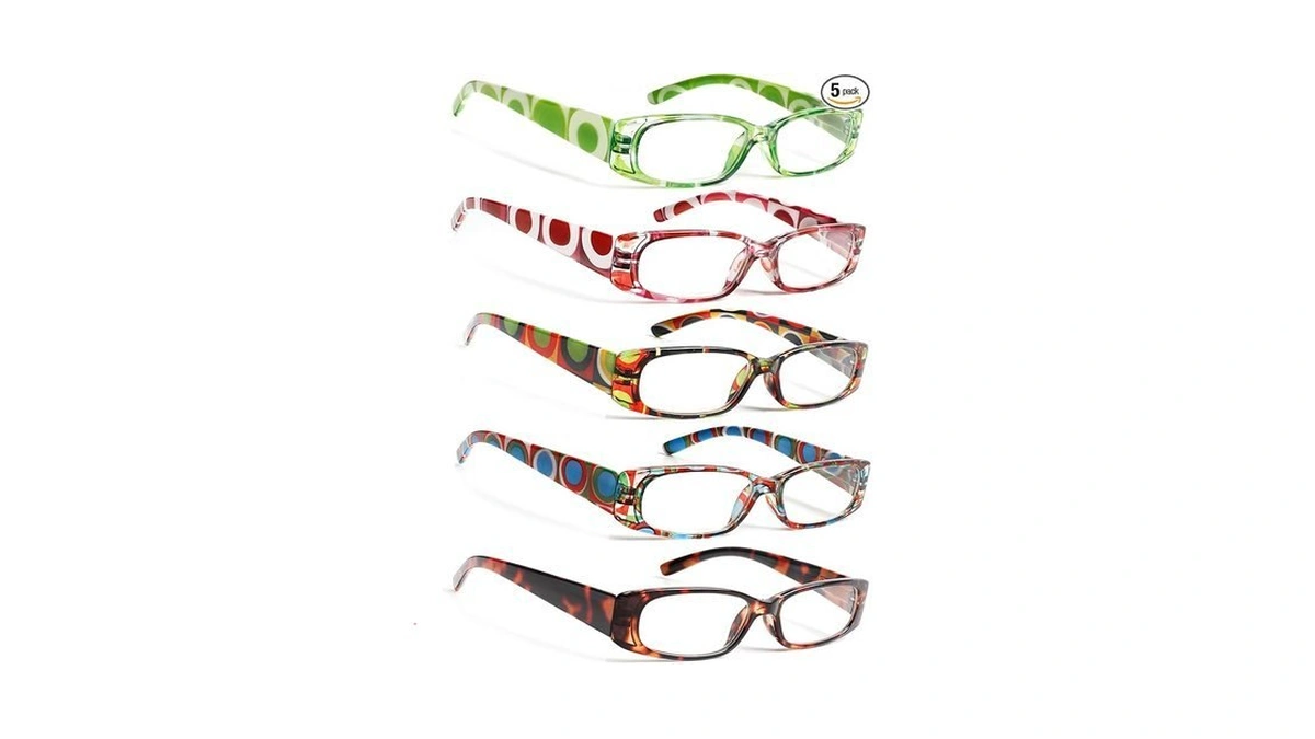 Sigvan 5 Pack Spring Hinge Reading Glasses Rectangular Fashion Quality