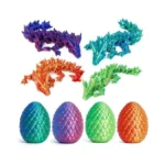 4pcs 3d Printed Dragon Eggs With Articulated Crystal Dragon Inside,