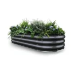 Growhaus 4x2x1ft Galvanized Raised Garden Bed, Planter Boxes Outdoor Metal