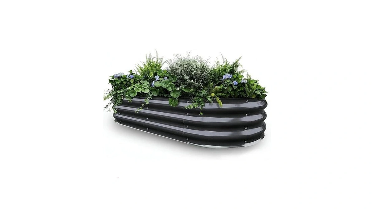 Growhaus 4x2x1ft Galvanized Raised Garden Bed, Planter Boxes Outdoor Metal