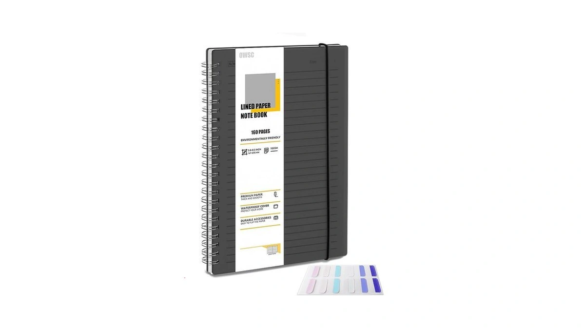 Owsc 1 Pack Ruled Notebook, 5.9 X 8.3 Inches Spiral