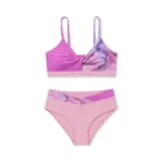 Bkixhv Girls 2 Piece Swimsuit Bikini Set Color Block Tropical